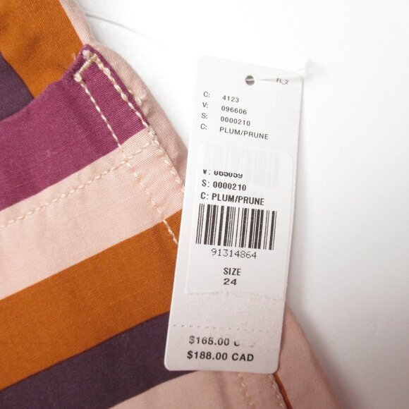 Anthropologie The Colette Cropped Wide-Leg Pants by Maeve Plum Stripe 24 - Picture 13 of 13